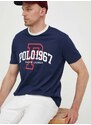 Bavlněné tričko Polo Ralph Lauren tmavomodrá barva, s potiskem