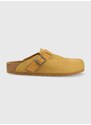 Semišové pantofle Birkenstock Boston Corduroy pánské, hnědá barva, 1025647