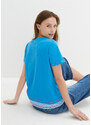 bonprix Bavlněné triko ve vzhledu 2 v 1 Modrá