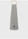 Šátek z vlněné směsi Polo Ralph Lauren šedá barva, s aplikací