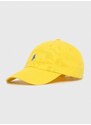 Bavlněná baseballová čepice Polo Ralph Lauren žlutá barva, s aplikací