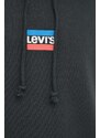 Mikina Levi's pánská, černá barva, s kapucí, s potiskem