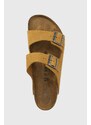 Semišové pantofle Birkenstock Arizona Corduroy pánské, hnědá barva, 1026093