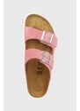 Semišové pantofle Birkenstock BIRKENSTOCK X PAPILLIO Arizona Chunky dámské, růžová barva, 1025291