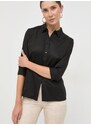 Košile Guess CATE dámská, černá barva, slim, s klasickým límcem, W2YH41 WAF10