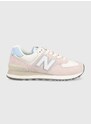 Sneakers boty New Balance WL574QC růžová barva