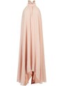 Hedvábné šaty AllSaints růžová barva, midi