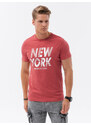 Ombre Men's printed cotton t-shirt - red