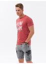 Ombre Men's printed cotton t-shirt - red