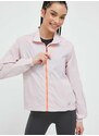 Běžecká bunda New Balance Printed Impact Run Light Pack růžová barva, oversize