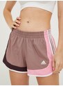 Běžecké šortky adidas Performance Marathon 20 fialová barva, medium waist