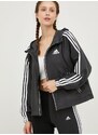 Bunda adidas Performance dámská, černá barva, přechodná, oversize