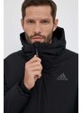 Péřová bunda adidas pánská, černá barva, zimní, HG6017