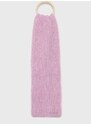 Šátek z vlněné směsi Superdry růžová barva, vzorovaný