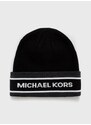 Čepice Michael Kors černá barva, z tenké pleteniny