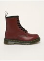 Kožené workery Dr. Martens 1460 vínová barva, na platformě, 11822600