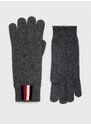 Vlněné rukavice Tommy Hilfiger pánské, šedá barva