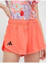 Tréninkové šortky adidas Performance Club dámské, oranžová barva, hladké, medium waist