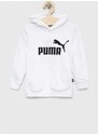 Dětská mikina Puma ESS Logo Hoodie TR G bílá barva, s kapucí, s potiskem