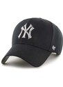 Bavlněná baseballová čepice 47brand MLB New York Yankees černá barva, s aplikací