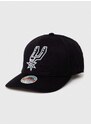 Čepice s vlněnou směsí Mitchell&Ness San Antonio Spurs černá barva, s aplikací