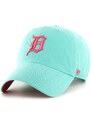 Bavlněná baseballová čepice 47brand MLB Detroit Tigers tyrkysová barva, s aplikací