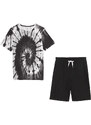 bonprix Chlapecké triko a krátké kalhoty (2dílná souprava) Černá