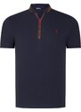 TRIPLE SET T8571 DEWBERRY ZIPPERED MENS T-SHIRT-NAVY BLUE-WHITE-ANTHRACITE