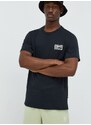 Bavlněné tričko Converse černá barva, s potiskem, 10021134.A01-001