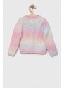 Dětský svetr s příměsí vlny Guess růžová barva
