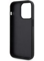 Ochranný kryt pro iPhone 14 Pro - Guess, Rhinestones Triangle Metal Logo Black