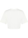 Trendyol Premium Ecru 100% Cotton Crop Knitted T-Shirt