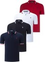 QUAD SET T8594 DEWBERRY MENS T-SHIRT-BLACK-WHITE-NAVY BLUE-BURGUNDY