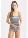 DEFACTO Fall in Love Regular Fit Patterned Swimsuit