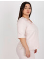 Fashionhunters Světle růžová dámská halenka plus size ze sady