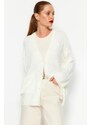 Trendyol Wide Fit Ecru Midi Basic Knitwear Cardigan