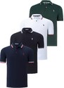 QUAD SET T8594 DEWBERRY MENS T-SHIRT-BLACK-WHITE-NAVY BLUE-NEFT