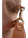 Bagind Kiara Tramp - prostorná hnědá kabelka z canvasu s koženými detaily a dvěma popruhy