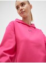Mikina EA7 Emporio Armani dámská, růžová barva, s kapucí, s potiskem