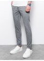 Ombre Clothing Pánské kalhoty s elastickým pasem - tmavě šedé V1 OM-PACP-0130