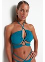 Trendyol Oil Strapless Tunnel Bikini Top