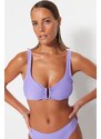 Trendyol Lilac Bralet U Strand Bikini Top