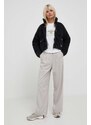 Džínová bunda Calvin Klein Jeans dámská, černá barva, zimní