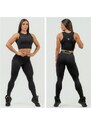 NEBBIA - Fitness crop top s vysokou podporou 842 (black-gold)