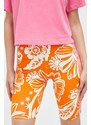 Kraťasy adidas Farm dámské, oranžová barva, vzorované, high waist