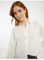 Krémová dámská dlouhá košile s příměsí lnu Fransa - Dámské