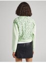 Světle zelená dámská květovaná mikina Pepe Jeans Alissa - Dámské