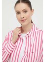 Košile Tommy Hilfiger růžová barva, relaxed, s klasickým límcem