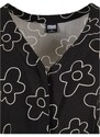 URBAN CLASSICS Ladies Short Viscose Belt Jumpsuit - blackflower