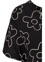 URBAN CLASSICS Ladies Short Viscose Belt Jumpsuit - blackflower